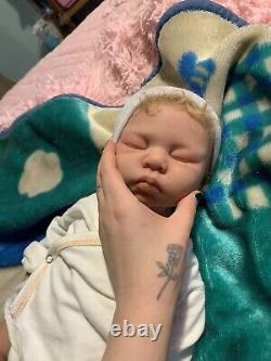 Full Body Painted And Rooted Silicone Reborn Baby Girl Doll