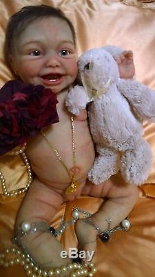 Full Body Platinum Silicone Reborn Babyclon Smiley Sidney ULTRA REALISTIC