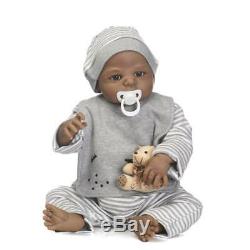 Full Body Silicone Baby 23 Bathable Reborn Baby Dolls African American Boy Gift