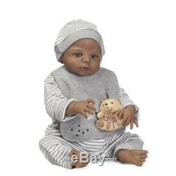 Full Body Silicone Baby 23 Bathable Reborn Baby Dolls African American Boy Gift