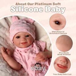 Full Body Silicone Baby Sunny, 16-Inch 4.4 lb Reborn Baby Dolls Silicone