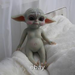 Full Body Silicone Yoda Baby Doll 34cm 1.3kg COSDOLL Lifelike Girl reborn babies