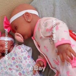 Full Silicone Painted Baby Girl 19 With Rooted Hair Ooak Doll
