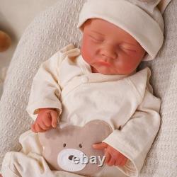 Full Silicone Reborn Baby Boy Silicone Doll Cute Infant Wheaten Color 17.72 Inch