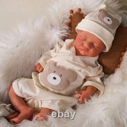 Full Silicone Reborn Baby Boy Silicone Doll Cute Infant Wheaten Color 17.72 Inch