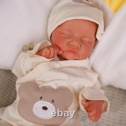 Full Silicone Reborn Baby Boy Silicone Doll Cute Infant Wheaten Color 17.72 Inch