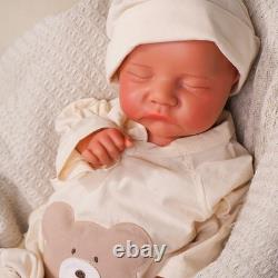 Full Silicone Reborn Baby Boy Silicone Doll Cute Infant Wheaten Color 17.72 Inch