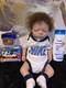 Full body silicone reborn brown skin baby boy with curly brown hair