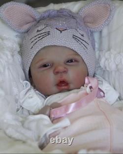 Fully Assembled 19 Awake Cute Newborn Baby Reborn Doll Rooted Mohair Toy Gifts