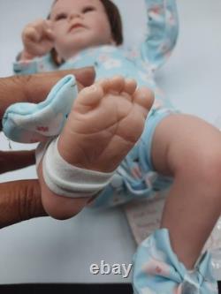 Girl Reborn Baby Doll with Pacifier, Bottle and COA