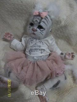 HYBRID BENGAL WHITE TIGER CAT baby ARTIST DOLL OOAK KITTEN AVATAR FANTASY KITTY