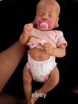 Hand Painted By Me Reborn Doll Realborn ASHLEY Asleep Preemie Belly Plate