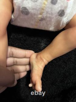 Hand Painted By Me Reborn Doll Realborn ASHLEY Asleep Preemie Belly Plate