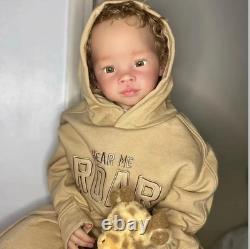 Handmade 28In Lifelike Reborn Baby Doll Toddler Boy Rooted Short Brown Hair Gift