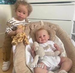 Handmade 28In Lifelike Reborn Baby Doll Toddler Boy Rooted Short Brown Hair Gift