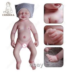 Harper -18.5 in Platinum Silicone Reborn Baby Doll Lifelike Silicone Baby Doll