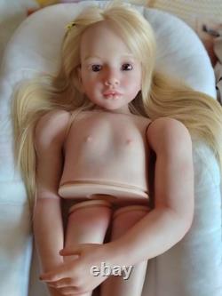 Huge Reborn Baby Doll 40inch Aloenka Painted Kit Toddler Rooted Blonde Hair Gift