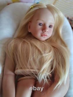 Huge Reborn Baby Doll 40inch Aloenka Painted Kit Toddler Rooted Blonde Hair Gift