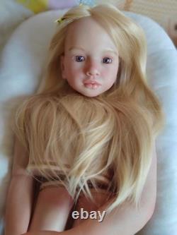 Huge Reborn Baby Doll 40inch Aloenka Painted Kit Toddler Rooted Blonde Hair Gift