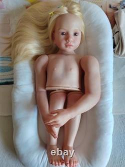 Huge Reborn Baby Doll 40inch Aloenka Painted Kit Toddler Rooted Blonde Hair Gift