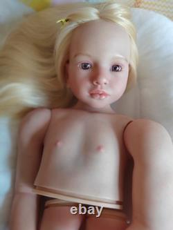 Huge Reborn Baby Doll 40inch Aloenka Painted Kit Toddler Rooted Blonde Hair Gift