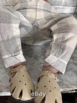 Huge Reborn Baby Doll Hand-Rooted Hair Toddler Handmade Toy Blonde 28