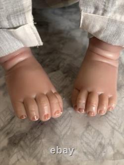 Huge Reborn Baby Doll Hand-Rooted Hair Toddler Handmade Toy Blonde 28