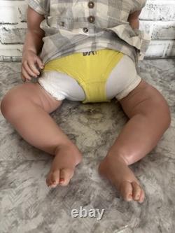 Huge Reborn Baby Doll Hand-Rooted Hair Toddler Handmade Toy Blonde 28