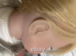 Huge Reborn Baby Doll Hand-Rooted Hair Toddler Handmade Toy Blonde 28