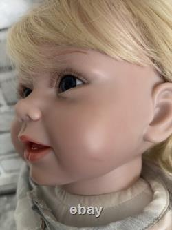 Huge Reborn Baby Doll Hand-Rooted Hair Toddler Handmade Toy Blonde 28