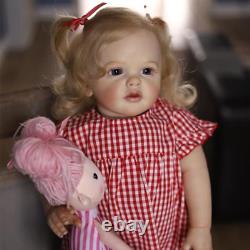 Huge Reborn Baby Dolls Girl Weighted 28 Lifelike Toddler Doll Curly Blonde Hair