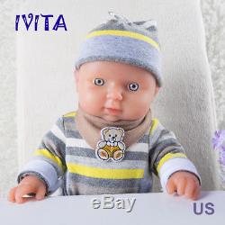 IVITA 11.8 inch Full Body Silicone Reborn Baby GIRL Cute Toy Realistic Doll