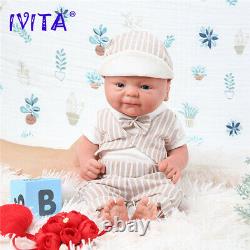 IVITA 14 Full Body Silicone Reborn Baby BOY Doll Lifelike Doll Babies+Clothes