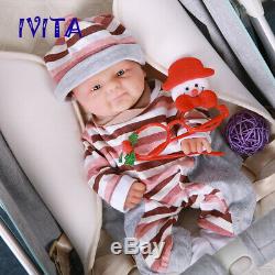 IVITA 14'' Full Silicone Reborn Baby GIRL Doll 1.6kg Small Cute Baby Toy Gift