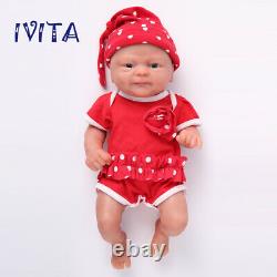 IVITA 14'' Full Silicone Reborn Baby Girl Realistic Preemies Silicone Doll