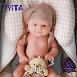 IVITA 14'' Handmade Silicone Reborn Doll Smiling Face Baby Girl 1800g Toy Gift