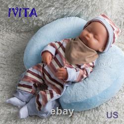 IVITA 15'' Eyes Closed Full Silicone Reborn Baby Girl 1.8KG Lifelike Doll