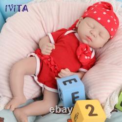 IVITA 15'' Eyes Closed Full Silicone Reborn Baby Girl Vivid Silicone Infant Doll