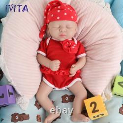 IVITA 15'' Eyes Closed Full Silicone Reborn Baby Girl Vivid Silicone Infant Doll