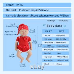 IVITA 15'' Eyes Closed Full Silicone Reborn Baby Girl Vivid Silicone Infant Doll