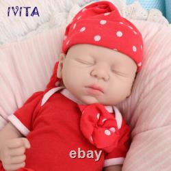 IVITA 15'' Eyes Closed Full Silicone Reborn Baby Girl Vivid Silicone Infant Doll