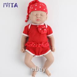 IVITA 15'' Eyes Closed Full Silicone Reborn Baby Girl Vivid Silicone Infant Doll