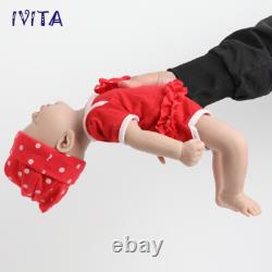 IVITA 15'' Eyes Closed Full Silicone Reborn Baby Girl Vivid Silicone Infant Doll