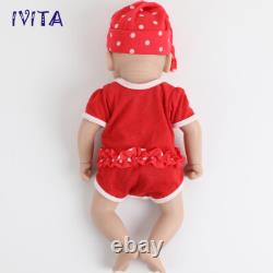 IVITA 15'' Eyes Closed Full Silicone Reborn Baby Girl Vivid Silicone Infant Doll