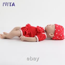 IVITA 15'' Eyes Closed Full Silicone Reborn Baby Girl Vivid Silicone Infant Doll