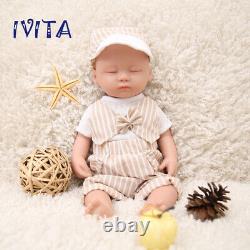 IVITA 15'' Full Silicone Reborn Baby Boy Lifelike Sleeping Newborn Silicone Doll