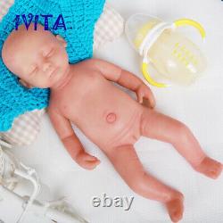 IVITA 15'' Handmade Reborn Silicone Doll Realistic Eyes Closed Baby Girl 1800g