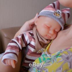 IVITA 15'' Skin Color Eyes Closed 1.8KG Silicon Reborn Baby Girl Newborn infant