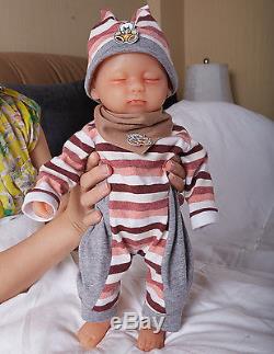 IVITA 15'' Skin Color Eyes Closed 1.8KG Silicon Reborn Baby Girl Newborn infant