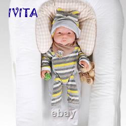 IVITA 16'' Full Body Silicone Reborn Doll Lifelike Baby BOY 2200g Xmas Gift Toy